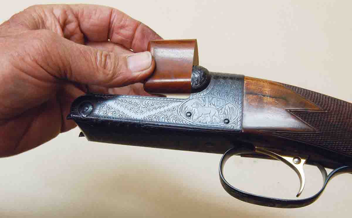 A snap block is just a piece of walnut held against the breech face to cushion firing pin blows.